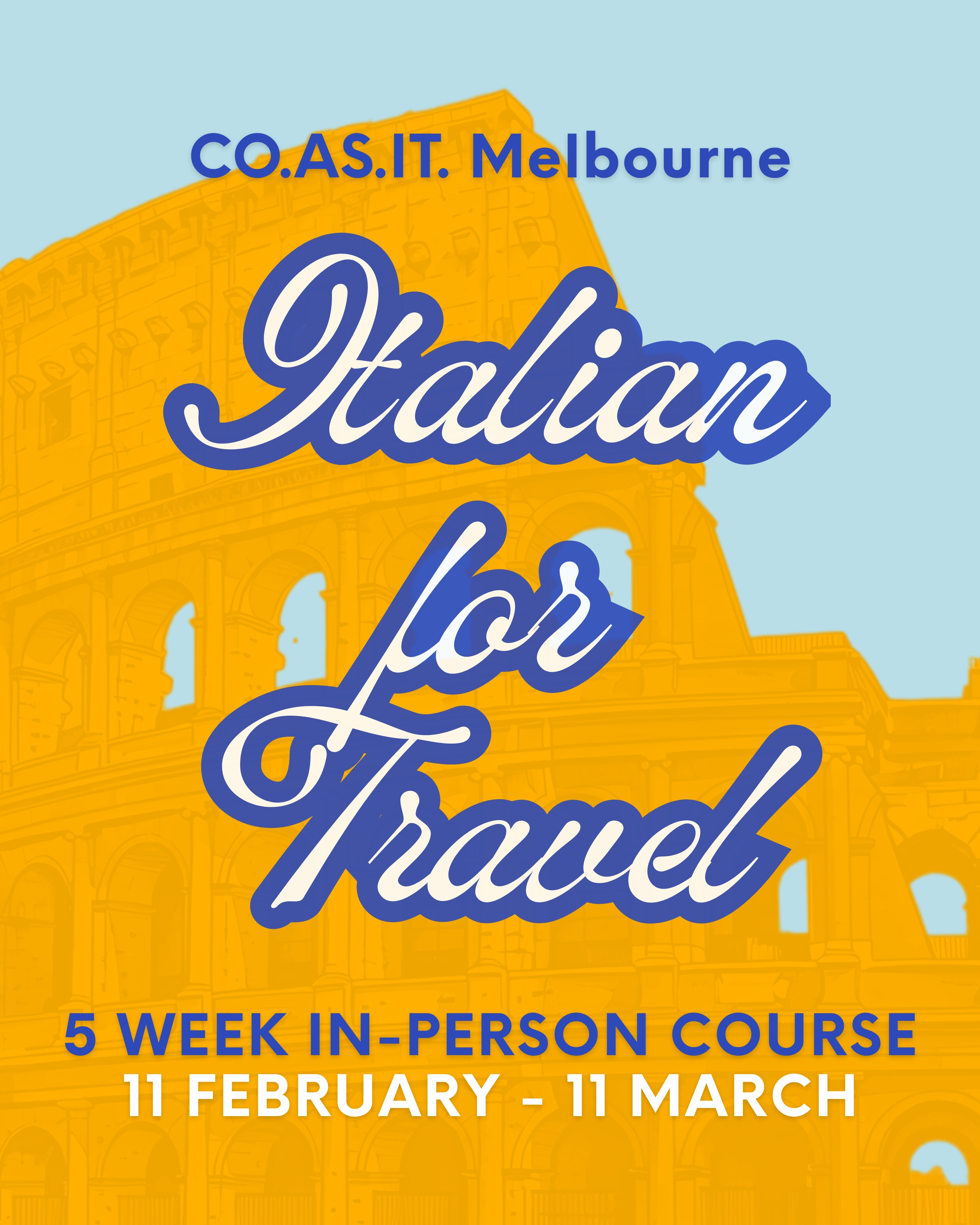 Italian for Travel 11 Feb 11 March 2026